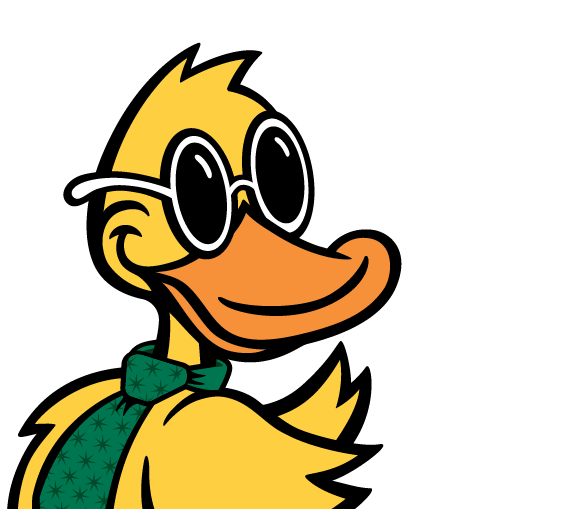 Quick Quack in a tie